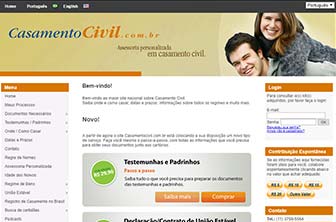 Site CasamentoCivil.com.br no ano 2008